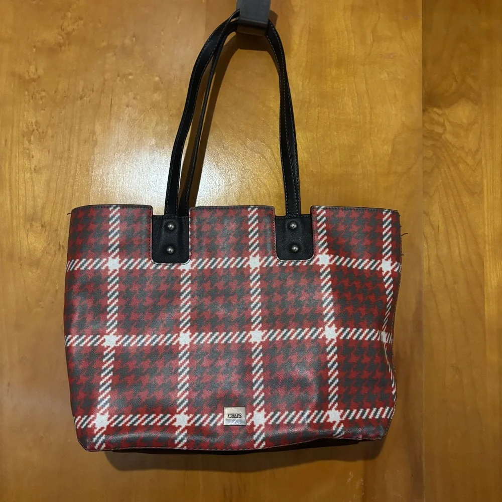 Champs Classic Red and Black Checkered Tote - Picture 1 of 11